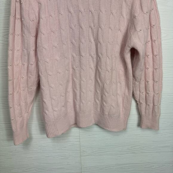 Vintage Yarn Works Lambswool and Angora Blend Pink Pearl Studded Sweater - Picture 10 of 10